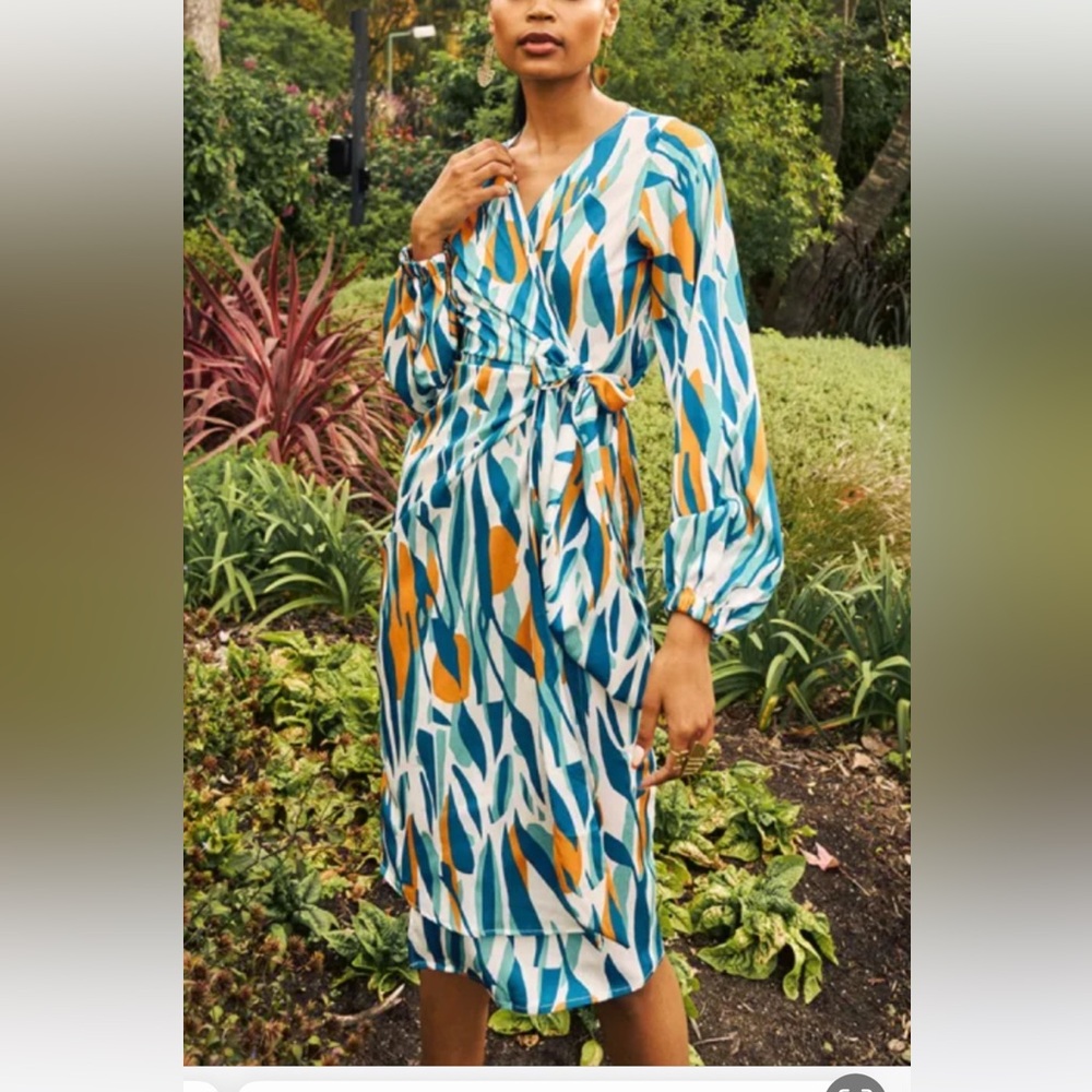 Elegant Multicolor Wrap Dress